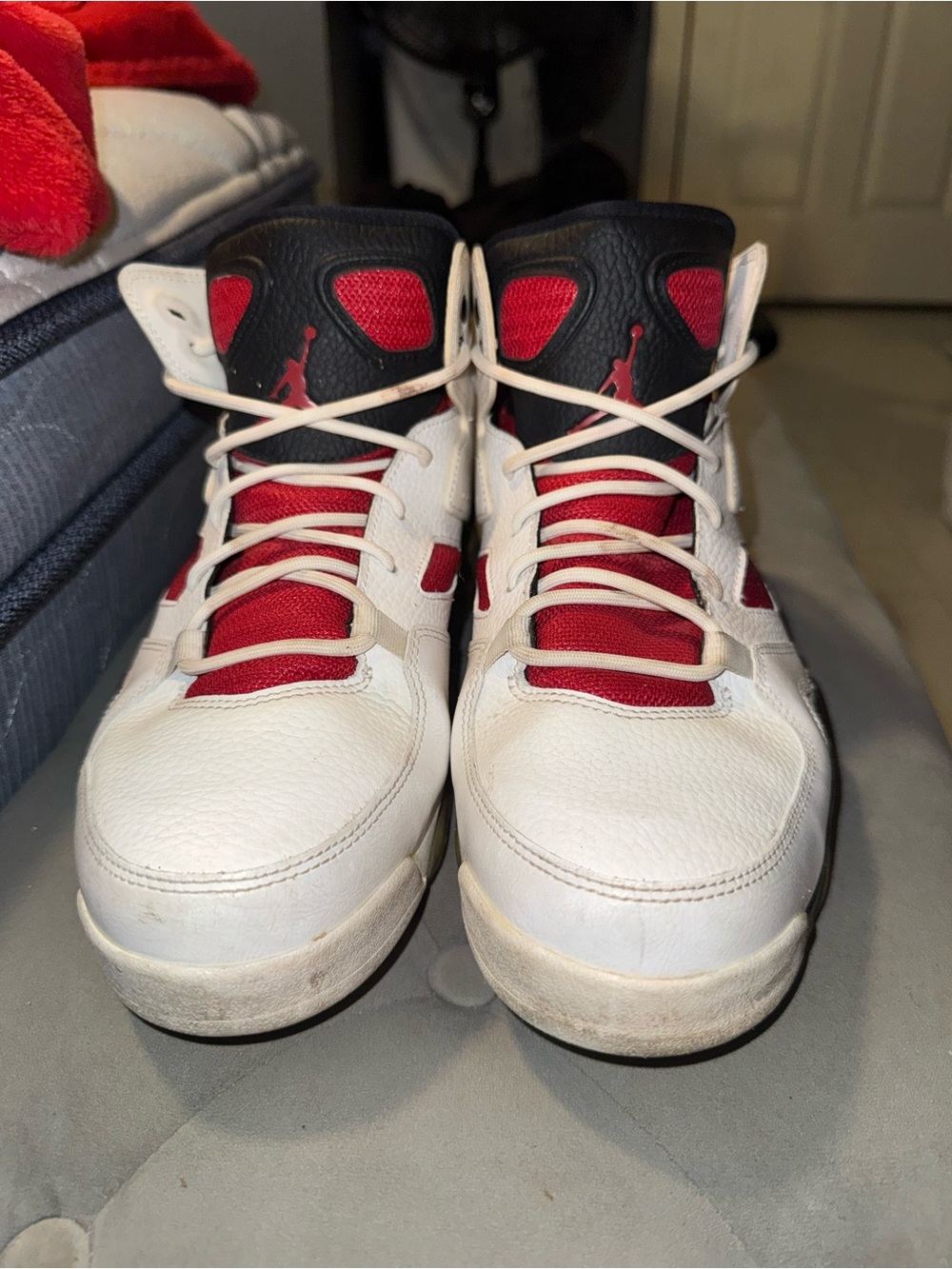 Jordan Men’s White, Red & Black High-Top Sneakers